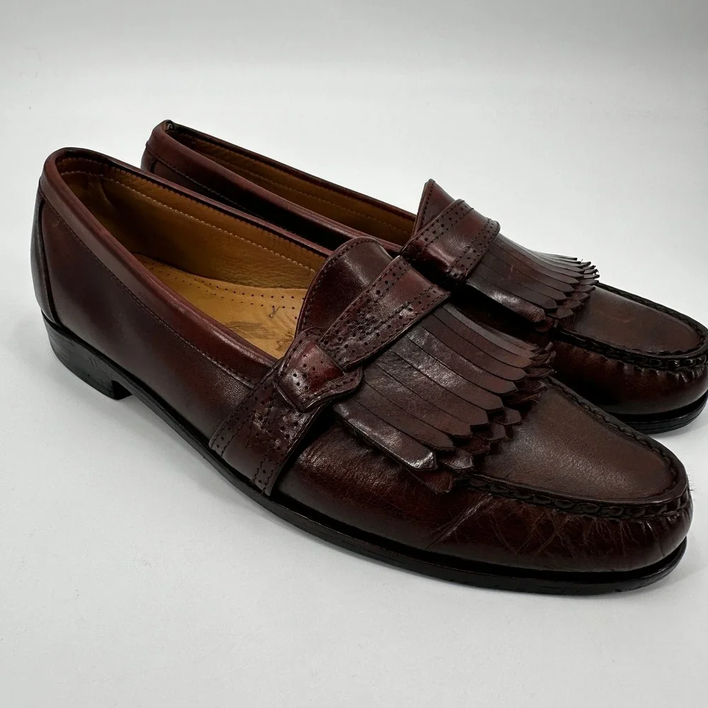 Allen Edmonds Classic Leather Tassel Loafers Dark Brown Mens Dress Shoes Slip On